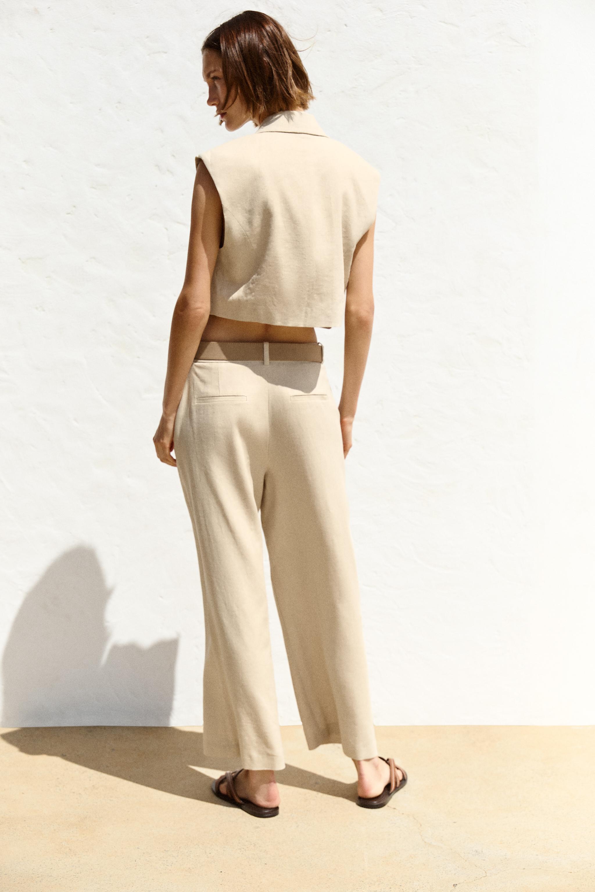 LINEN CULOTTES WITH BELT